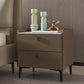Contemporary Bedside Cabinet Stone Bed Nightstand with Drawers Dark Gray 1 Piece Clearhalo 'Bedroom Furniture' 'furn' 'furn_night_stand' 'Furniture' 'night_stand' 'Nightstands' 7164200