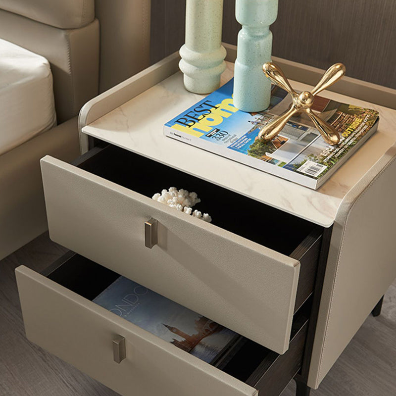 Contemporary Bedside Cabinet Stone Bed Nightstand with Drawers Clearhalo 'Bedroom Furniture' 'furn' 'furn_night_stand' 'Furniture' 'night_stand' 'Nightstands' 7164207