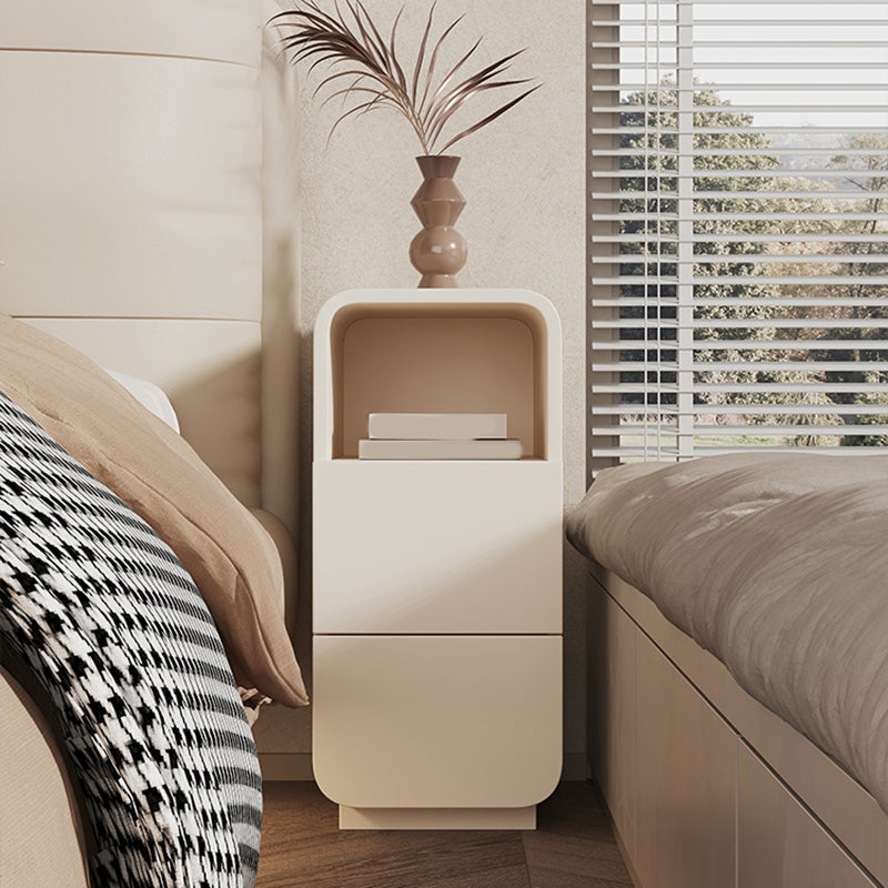 Contemporary Night Table Wooden Bed Nightstand with 2 Drawers