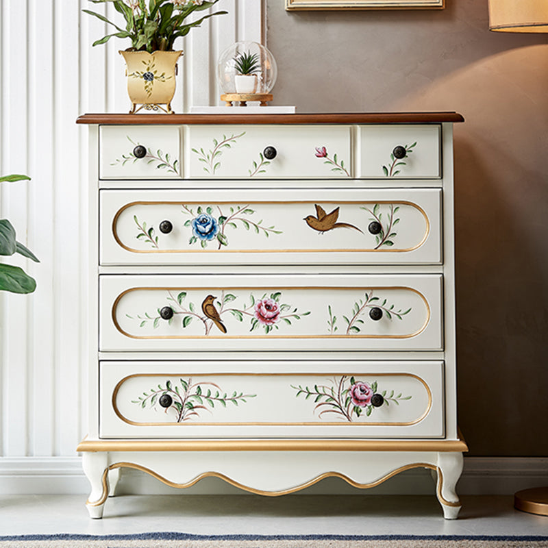 Tocador de cofre de almacenamiento tradicional estadounidense tocador de madera con cajones