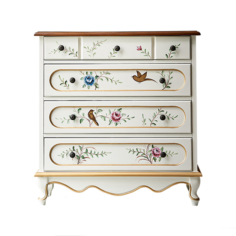 Tocador de cofre de almacenamiento tradicional estadounidense tocador de madera con cajones