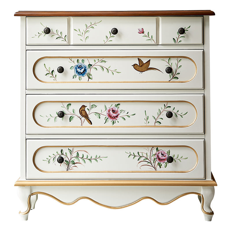 Tocador de cofre de almacenamiento tradicional estadounidense tocador de madera con cajones