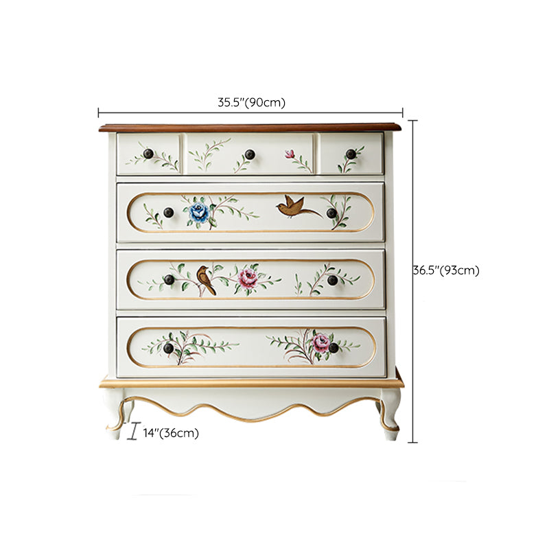 Tocador de cofre de almacenamiento tradicional estadounidense tocador de madera con cajones