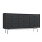 Ultra Modern Storage Chest Dresser Wooden Dresser with Drawers 63"L x 16"W x 32"H Black Clearhalo 'Bedroom Furniture' 'Dressers & Chests' 'dressers_chests' 'furn' 'furn_dressers_chests' 'Furniture' 7166771