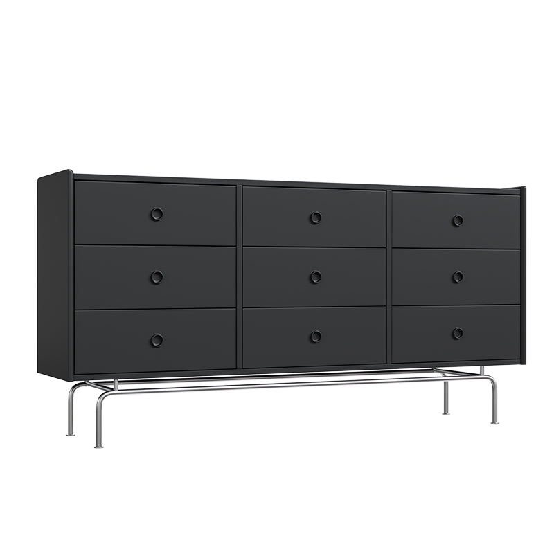Ultra Modern Storage Chest Dresser Wooden Dresser with Drawers 63"L x 16"W x 32"H Black Clearhalo 'Bedroom Furniture' 'Dressers & Chests' 'dressers_chests' 'furn' 'furn_dressers_chests' 'Furniture' 7166771