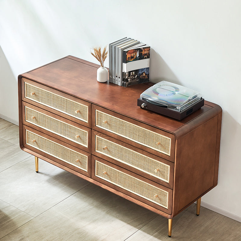 Cómoda cómoda de almacenamiento de madera maciza, cómoda tradicional para dormitorio