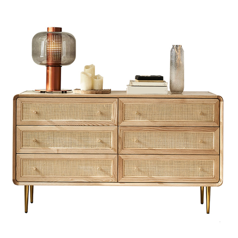 Cómoda cómoda de almacenamiento de madera maciza, cómoda tradicional para dormitorio