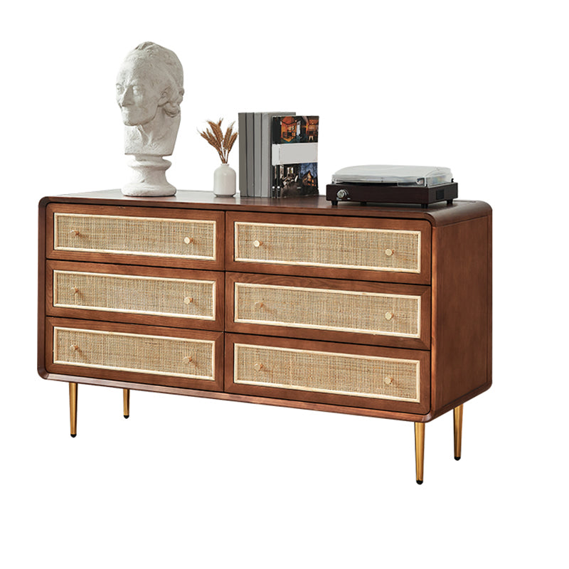 Cómoda cómoda de almacenamiento de madera maciza, cómoda tradicional para dormitorio