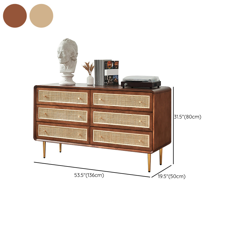 Cómoda cómoda de almacenamiento de madera maciza, cómoda tradicional para dormitorio