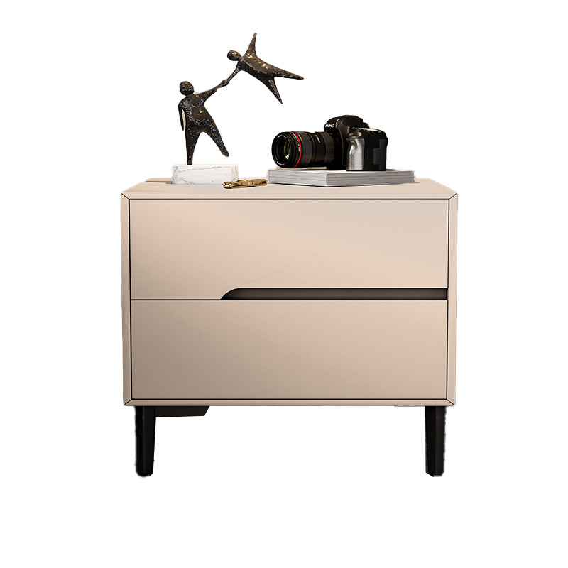 Comodino da letto in pelle contemporaneo al comodino con cassetti