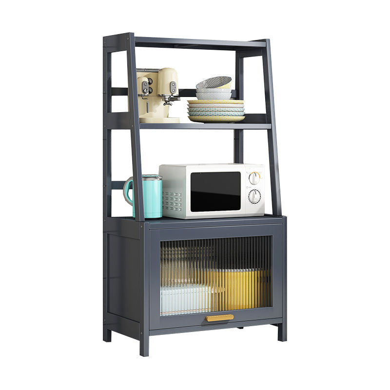 Server da pranzo in bambù grigio 2 ripiani glam buffet server per cucina