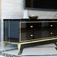 Console multimédia TV avec rangement fermé Console multimédia Glam avec tiroirs
