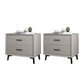 Wooden Night Table Contemporary Bed Nightstand with 2 Drawers