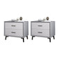 Wooden Night Table Contemporary Bed Nightstand with 2 Drawers