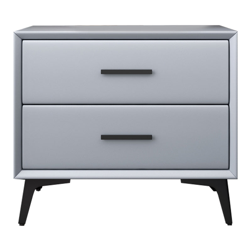 Comodino da letto in pelle notturno contemporaneo con cassetti