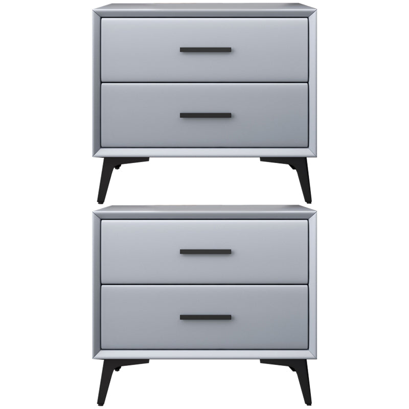 Comodino da letto in pelle notturno contemporaneo con cassetti