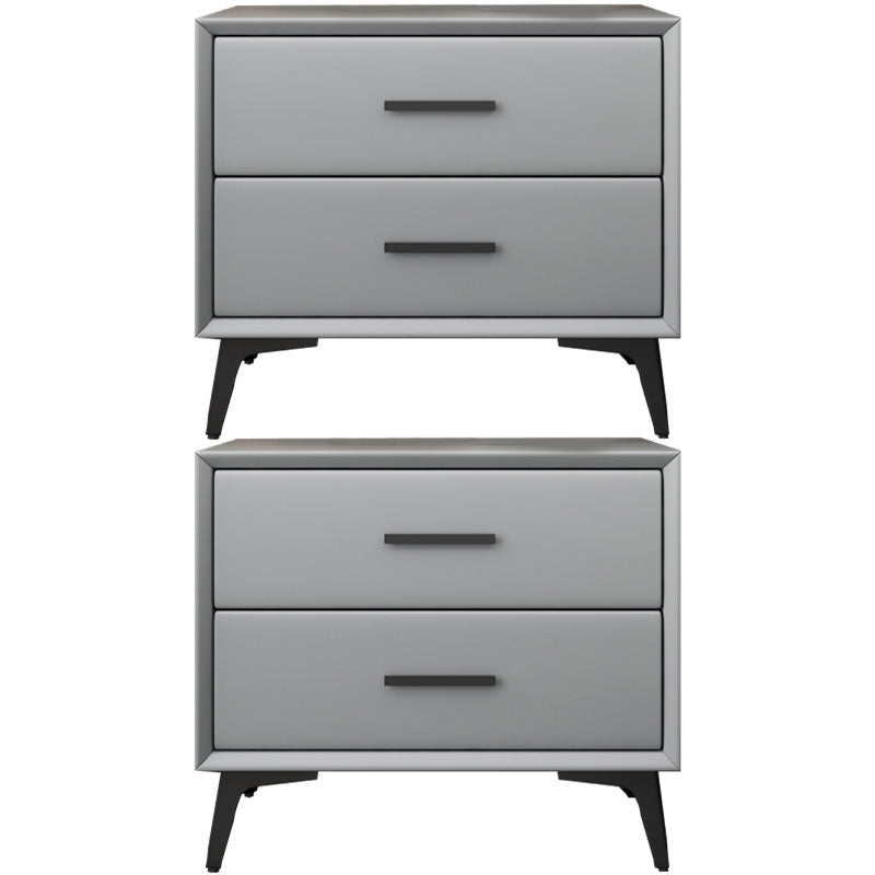 Comodino da letto in pelle notturno contemporaneo con cassetti