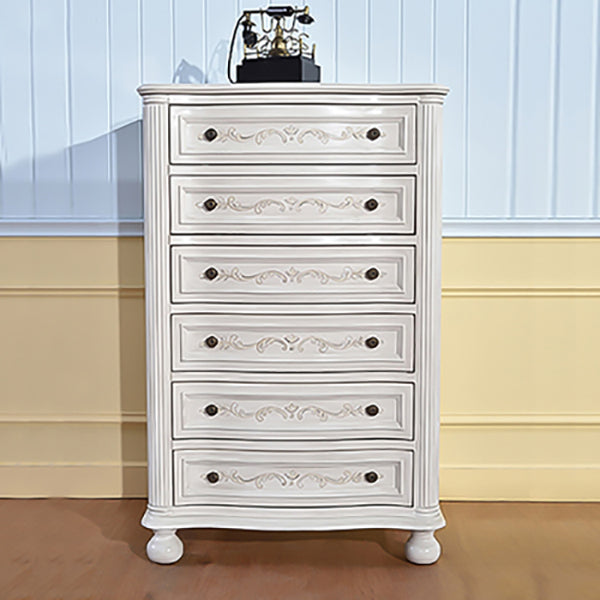 Traditional Storage Chest Solid Wood Dresser with 6/4/5 Drawers 32"L x 19"W x 49"H White Clearhalo 'Bedroom Furniture' 'Dressers & Chests' 'dressers_chests' 'furn' 'furn_dressers_chests' 'Furniture' 7169493