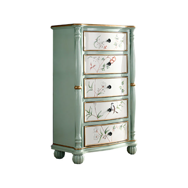 Traditional Storage Chest Solid Wood Dresser with 6/4/5 Drawers 28"L x 17"W x 46"H Light Green Clearhalo 'Bedroom Furniture' 'Dressers & Chests' 'dressers_chests' 'furn' 'furn_dressers_chests' 'Furniture' 7169505