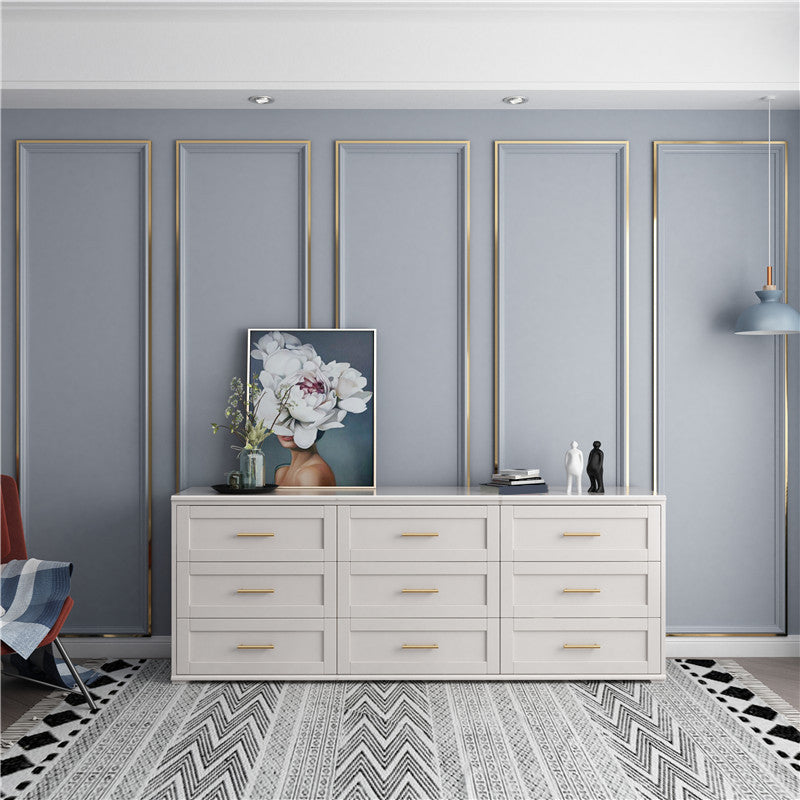 Commode classique de coffre de stockage en bois solide de coffre de rangement glamour, largeur de 17,55 pouces