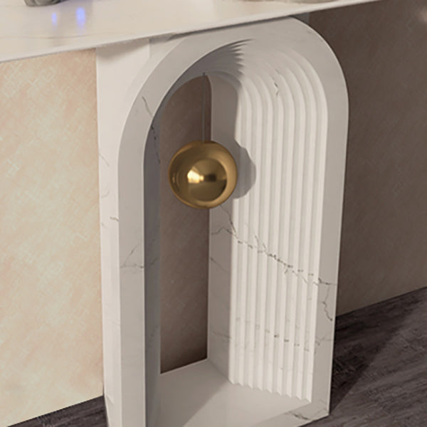 Contemporary White Console Table Rectangle Console Sofa Table for Hall Clearhalo 'Console Tables' 'console_tables' 'Entry & Mudroom Furniture' 'furn' 'furn_console_tables' 'Furniture' 7169656