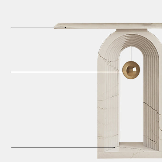 Contemporary White Console Table Rectangle Console Sofa Table for Hall Clearhalo 'Console Tables' 'console_tables' 'Entry & Mudroom Furniture' 'furn' 'furn_console_tables' 'Furniture' 7169658