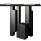 Contemporary Stone Console Table Black Console Sofa Table for Hall