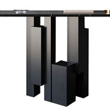 Contemporary Stone Console Table Black Console Sofa Table for Hall