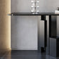 Contemporary Stone Console Table Black Console Sofa Table for Hall
