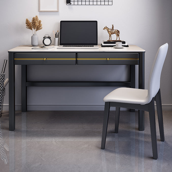 Contemporary Office Desk Antique Finish Solid Wood Computer Desk Clearhalo 'furn' 'furn_office_desk' 'Furniture' 'Office Desks' 'Office Furniture' 'office_desk' 7169811