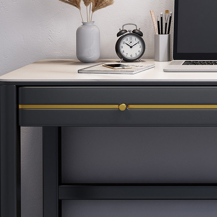 Contemporary Office Desk Antique Finish Solid Wood Computer Desk Clearhalo 'furn' 'furn_office_desk' 'Furniture' 'Office Desks' 'Office Furniture' 'office_desk' 7169816