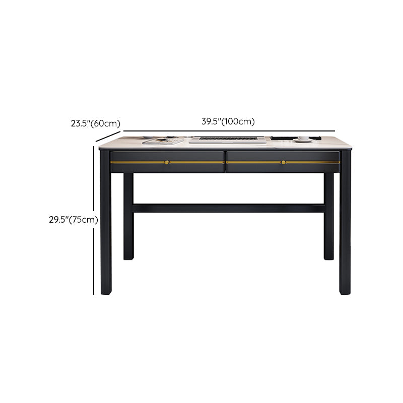 Contemporary Office Desk Antique Finish Solid Wood Computer Desk Clearhalo 'furn' 'furn_office_desk' 'Furniture' 'Office Desks' 'Office Furniture' 'office_desk' 7169821