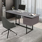 Rectangular Shaped Office Desk 2 Drawers Writing Desk in Grey