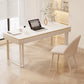 Contemporary Rectangular White Office Desk Iron Base Writing Desk for Home