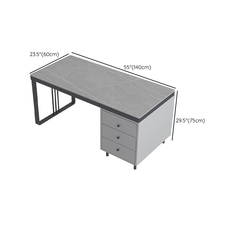 Rectangular Shaped Task Desk 2 Legs Writing Desk in Grey for Office ...