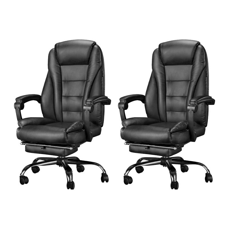 Sedia moderna in fico in pelle girevole sedia a braccia fissa nera.