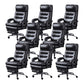 Modern Height Adjustable Task Chair Leather Office Chair with Wheels