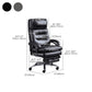 Modern Height Adjustable Task Chair Leather Office Chair with Wheels
