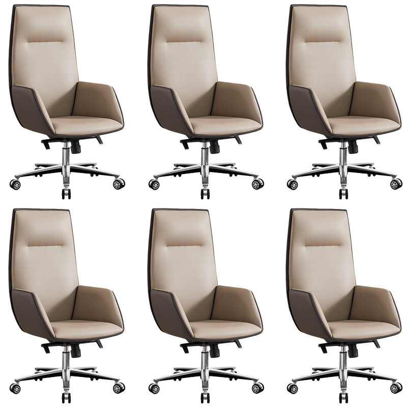 Modern Armless Office Chair Leather Tilt Mechanism No Distressing Desk Chair