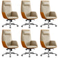 Modern Armless Office Chair Leather Tilt Mechanism No Distressing Desk Chair