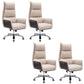 Modern Armless Office Chair Leather No Distressing Ergonomic Desk Chair with Wheels