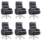 Modern Armless Office Chair Leather No Distressing Ergonomic Desk Chair