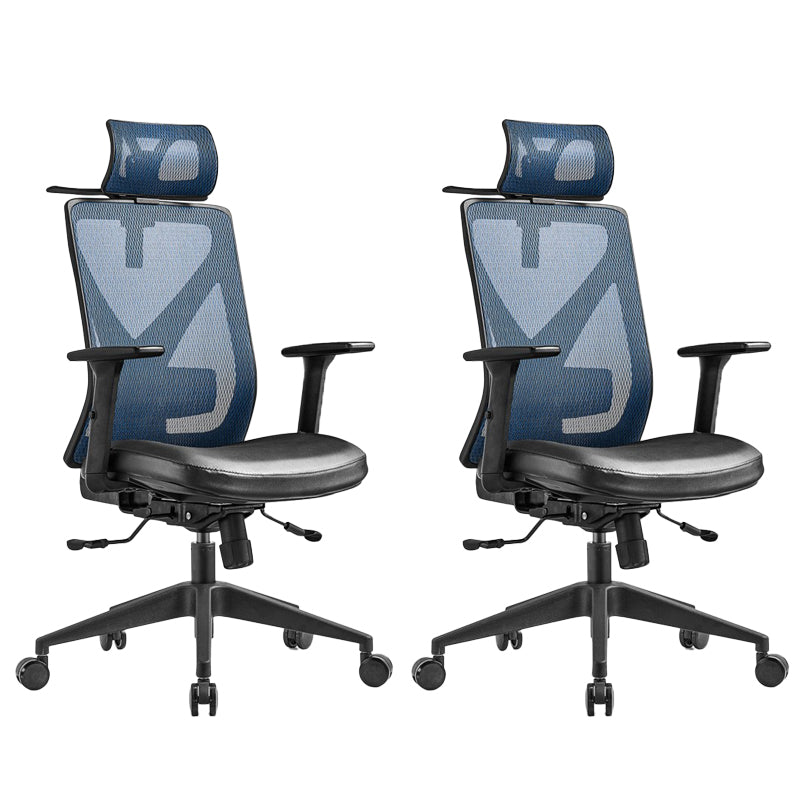 Removable Arms Chair Modern No Distressing Ergonomic Desk Chair Blue 2 Piece Set Clearhalo 'furn' 'furn_office_chair' 'Furniture' 'Office Chairs' 'Office Furniture' 'office_chair' 7171407