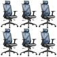 Removable Arms Chair Modern No Distressing Ergonomic Desk Chair Blue 6 Piece Set Clearhalo 'furn' 'furn_office_chair' 'Furniture' 'Office Chairs' 'Office Furniture' 'office_chair' 7171411