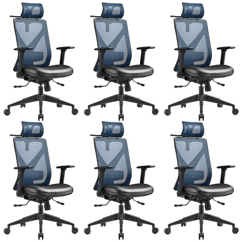 Removable Arms Chair Modern No Distressing Ergonomic Desk Chair Blue 6 Piece Set Clearhalo 'furn' 'furn_office_chair' 'Furniture' 'Office Chairs' 'Office Furniture' 'office_chair' 7171411