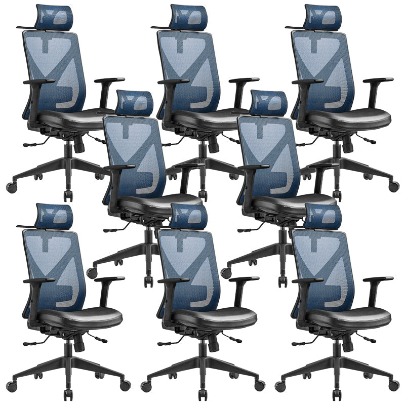 Removable Arms Chair Modern No Distressing Ergonomic Desk Chair Blue 8 Piece Set Clearhalo 'furn' 'furn_office_chair' 'Furniture' 'Office Chairs' 'Office Furniture' 'office_chair' 7171413