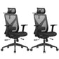 Removable Arms Chair Modern No Distressing Ergonomic Desk Chair Black 2 Piece Set Clearhalo 'furn' 'furn_office_chair' 'Furniture' 'Office Chairs' 'Office Furniture' 'office_chair' 7171416