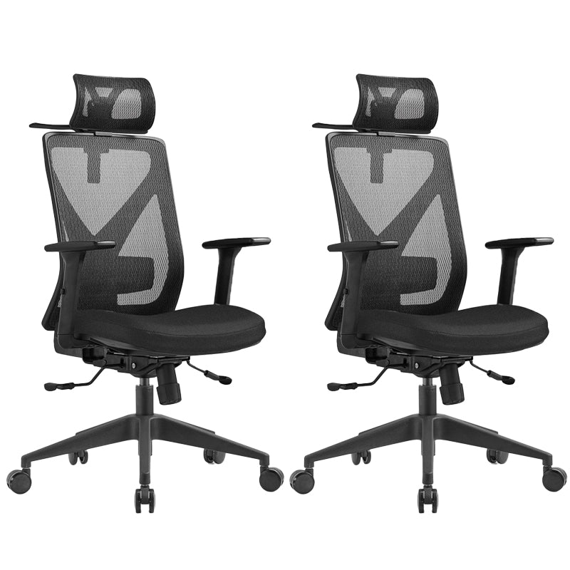 Removable Arms Chair Modern No Distressing Ergonomic Desk Chair Black 2 Piece Set Clearhalo 'furn' 'furn_office_chair' 'Furniture' 'Office Chairs' 'Office Furniture' 'office_chair' 7171416