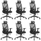 Removable Arms Chair Modern No Distressing Ergonomic Desk Chair Black 6 Piece Set Clearhalo 'furn' 'furn_office_chair' 'Furniture' 'Office Chairs' 'Office Furniture' 'office_chair' 7171420
