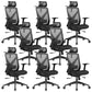 Removable Arms Chair Modern No Distressing Ergonomic Desk Chair Black 8 Piece Set Clearhalo 'furn' 'furn_office_chair' 'Furniture' 'Office Chairs' 'Office Furniture' 'office_chair' 7171422